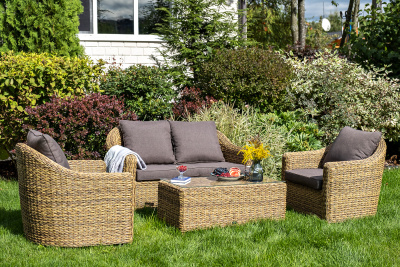 "Кон Панна" столик журнальный из искусственного ротанга (гиацинт), цвет соломенный