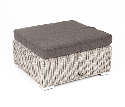 "Лунго" плетеная оттоманка с подушкой, цвет бежевый